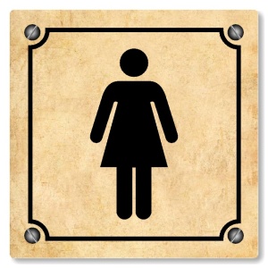 WC ženy, 100x100mm, pergamen, Kansas